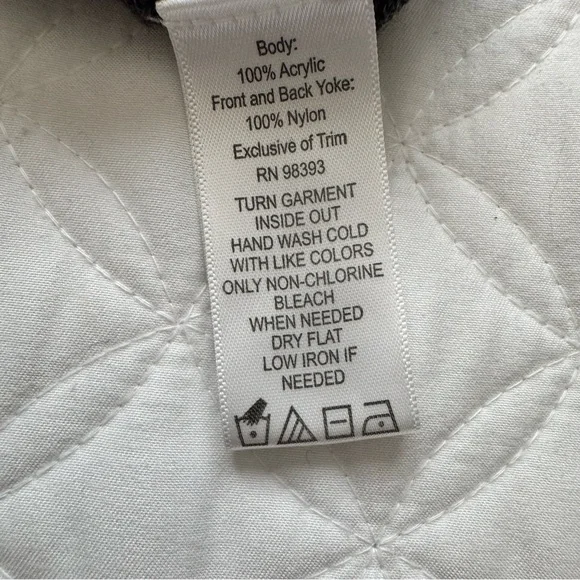 Nicole Richie Co. Charcoal w Black Lace Yoke Zip Back Knit Tunic Sweater Sz L - Picture 5 of 15